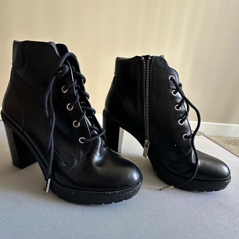 Michael Kors Black Leather Ankle Booties - Picture 2 of 5